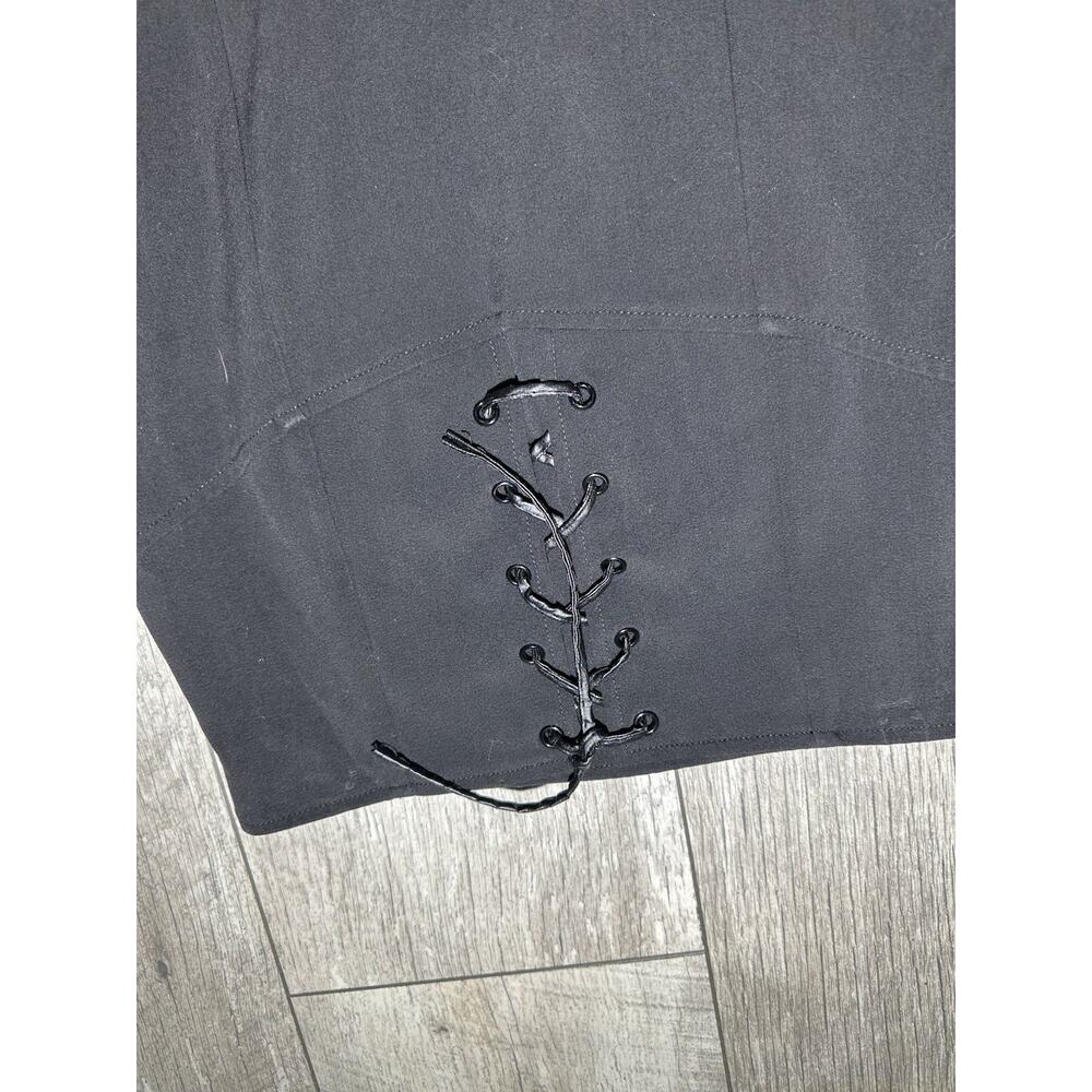 VTG Y2K Newport News Black Corset Lace Up Mermaid Maxi Skirt 4 Romantic Goth - Picture 4 of 14
